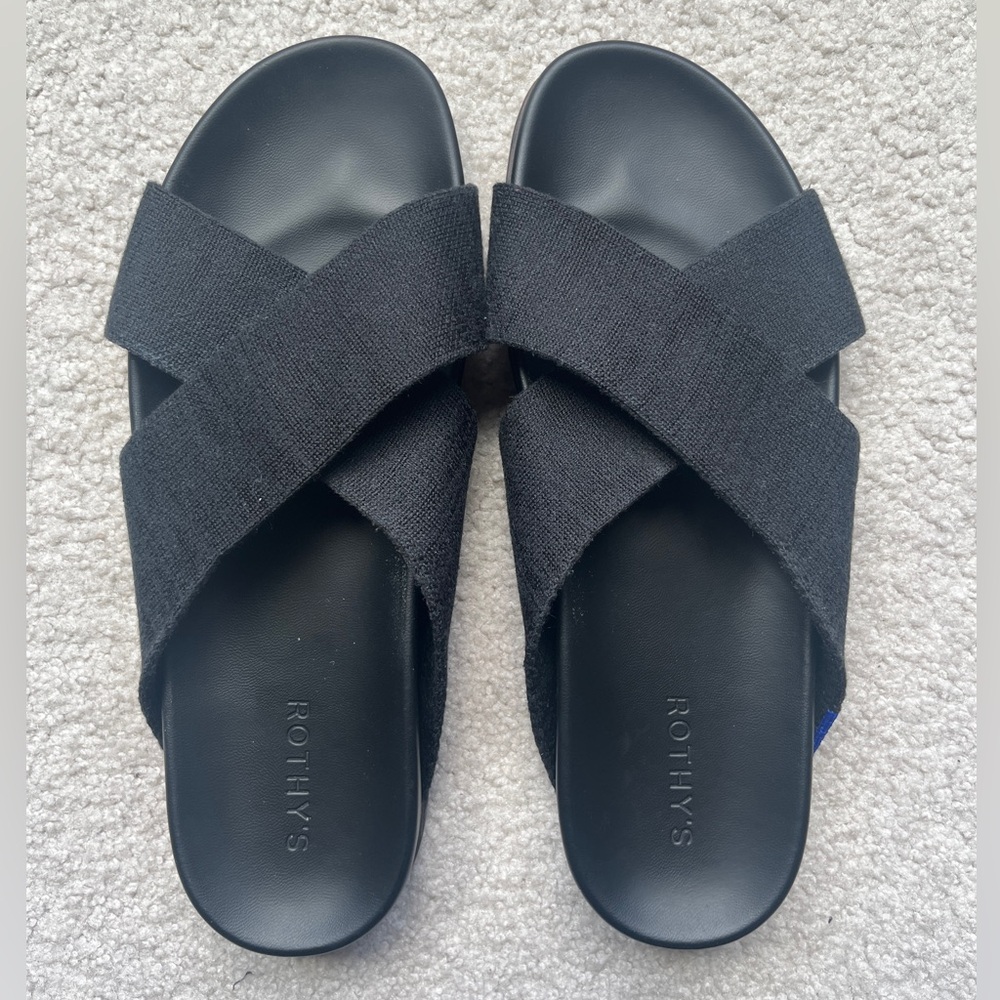 Rothy's Weekend Black Slide Sandals